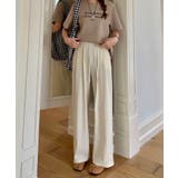 ライトベージュ | 【aimoha】ハイウエストドレープストレートパンツ | aimoha 