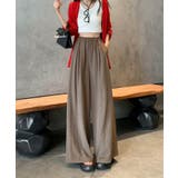 ベージュ | 【aimoha】ハイウエストドレープワイドパンツ | aimoha 