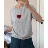 【aimoha】ハートモチーフニットトップス | aimoha  | 詳細画像1 