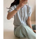 ライトグレー | 【aimoha】カラフルボタン ショートスリーブカーディガン 半袖 | aimoha