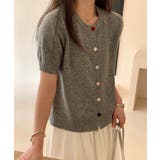 【aimoha】カラフルボタン ショートスリーブカーディガン 半袖 | aimoha | 詳細画像2