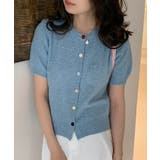 【aimoha】カラフルボタン ショートスリーブカーディガン 半袖 | aimoha | 詳細画像1