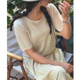 ベージュ | シンプルサマーニットTシャツ | aimoha