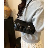 ブラック | ベルトデザインショルダーバッグ | aimoha