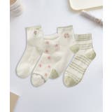 【MOSOX】フラワー&ボーダーデザインソックス | aimoha | 詳細画像3