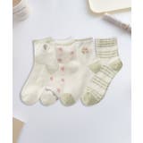 【MOSOX】フラワー&ボーダーデザインソックス | aimoha | 詳細画像1