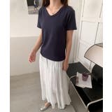 【aimoha】デイリーコットン混VネックTシャツ | aimoha | 詳細画像11