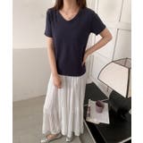 【aimoha】デイリーコットン混VネックTシャツ | aimoha | 詳細画像12