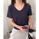 【aimoha】デイリーコットン混VネックTシャツ | aimoha | 詳細画像14