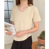 【aimoha】デイリーコットン混VネックTシャツ | aimoha | 詳細画像17