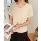 【aimoha】デイリーコットン混VネックTシャツ | aimoha | 詳細画像18