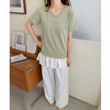 【aimoha】デイリーコットン混VネックTシャツ | aimoha | 詳細画像20