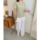 【aimoha】デイリーコットン混VネックTシャツ | aimoha | 詳細画像21