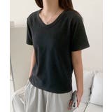 【aimoha】デイリーコットン混VネックTシャツ | aimoha | 詳細画像3