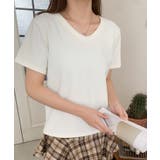 【aimoha】デイリーコットン混VネックTシャツ | aimoha | 詳細画像27