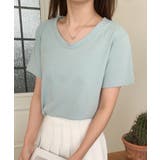 【aimoha】デイリーコットン混VネックTシャツ | aimoha | 詳細画像32