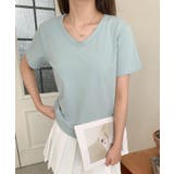【aimoha】デイリーコットン混VネックTシャツ | aimoha | 詳細画像33