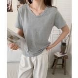【aimoha】デイリーコットン混VネックTシャツ | aimoha | 詳細画像36