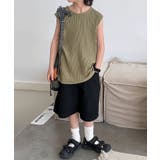 【aimoha-KIDS-】フレンチスリーブリブTシャツ | aimoha kids | 詳細画像13