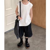 ホワイト | 【aimoha-KIDS-】フレンチスリーブリブTシャツ | aimoha kids