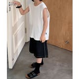 【aimoha-KIDS-】フレンチスリーブリブTシャツ | aimoha kids | 詳細画像6