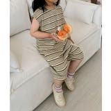 【aimoha-KIDS-】ランダムボーダーTシャツセットアップ 2点セット | aimoha kids | 詳細画像8
