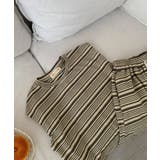 【aimoha-KIDS-】ランダムボーダーTシャツセットアップ 2点セット | aimoha kids | 詳細画像1