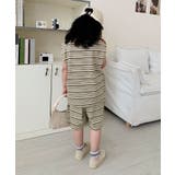 【aimoha-KIDS-】ランダムボーダーTシャツセットアップ 2点セット | aimoha kids | 詳細画像3