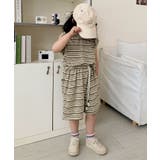 【aimoha-KIDS-】ランダムボーダーTシャツセットアップ 2点セット | aimoha kids | 詳細画像6