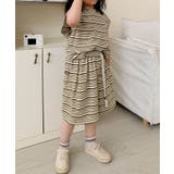 【aimoha-KIDS-】ランダムボーダーTシャツセットアップ 2点セット | aimoha kids | 詳細画像7