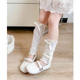 【aimoha-KIDS-】キッズリボン付きレースレッグウォーマー | aimoha kids | 詳細画像1