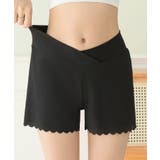 ブラック | クロスウェストマタニティリブショートパンツ | aimoha