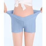 ブルー | クロスウェストマタニティリブショートパンツ | aimoha