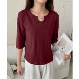 【aimoha】ボタン付きネック七分袖カットソー | aimoha  | 詳細画像21 