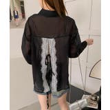 ブラック | バックリボンフェミニンシャツ | aimoha 