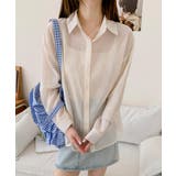 ライトベージュ | バックリボンフェミニンシャツ | aimoha 