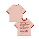 ピンク | 【HOOK】for girls 英字発泡プリント飾りステッチリンガーTEE | HOOK