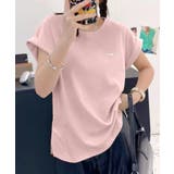 ピンク | シンプクルーネック半袖Tシャツ | aimoha 