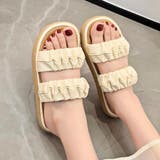 シャーリングデザイン厚底サンダル | aimoha  | 詳細画像1 