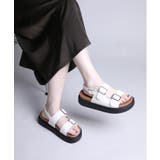【shoes365】ダブルバックル革サンダル | aimoha | 詳細画像1