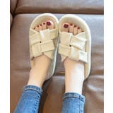 オフホワイト | 【shoes365】ふかふか交差ストラップデザインサンダル | aimoha