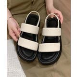 【shoes 365】トリプルストラップ厚底サンダル | aimoha | 詳細画像5