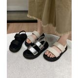 【shoes 365】トリプルストラップ厚底サンダル | aimoha | 詳細画像7