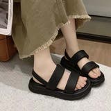 【shoes 365】トリプルストラップ厚底サンダル | aimoha | 詳細画像1