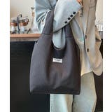 ブラック | リブニットライクトートバッグ | aimoha