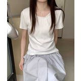 レースネックラウンドTシャツ | aimoha | 詳細画像16