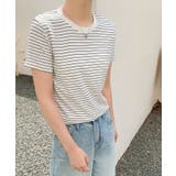 細ボーダーフィットTシャツ | aimoha | 詳細画像10