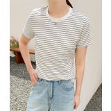 細ボーダーフィットTシャツ | aimoha | 詳細画像11