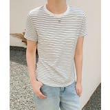 細ボーダーフィットTシャツ | aimoha | 詳細画像12