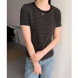 細ボーダーフィットTシャツ | aimoha | 詳細画像19